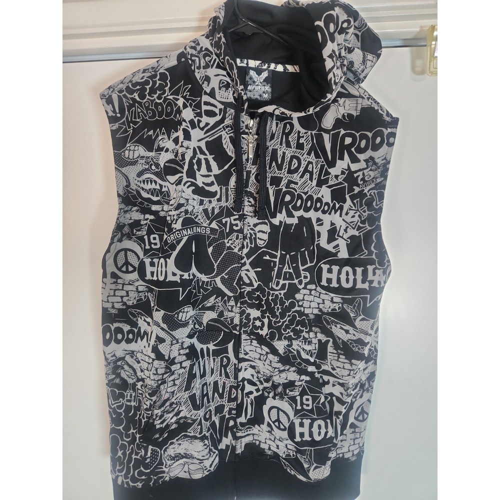 Mens Avirex Vintage Streetwear Hooded Vest - Size M